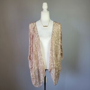 WINTER KATE // tan cream leopard 100% vintage silk kimono cardigan wrap cape
